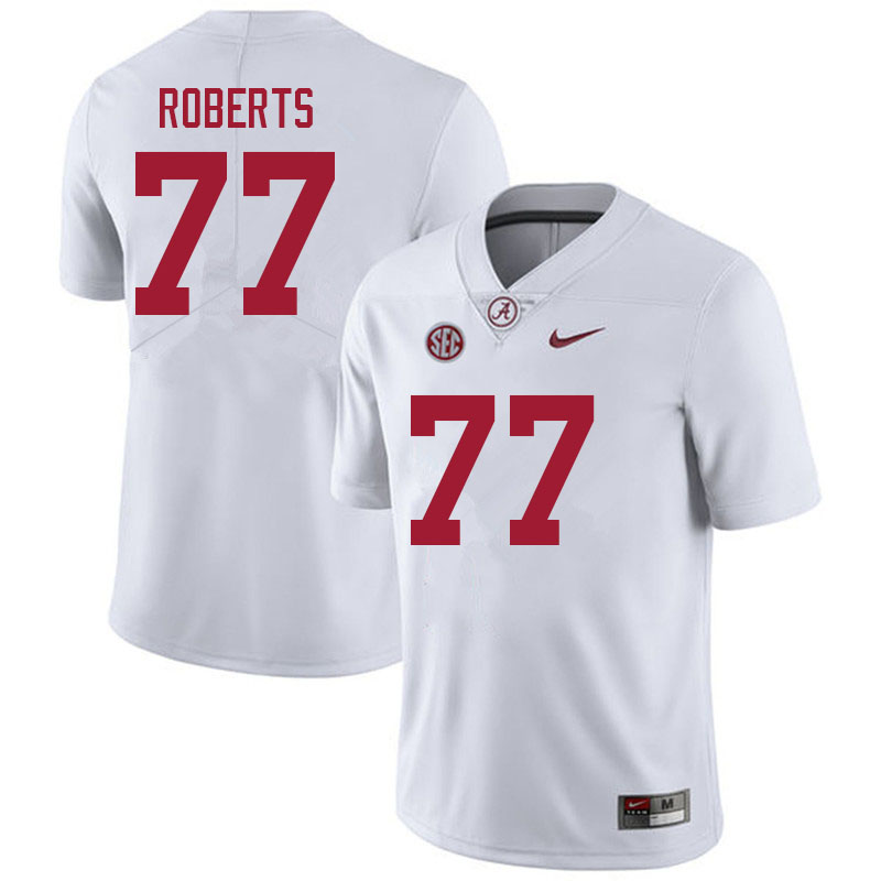 Men #77 Jaeden Roberts Alabama Crimson Tide College Football Jerseys Sale-White
